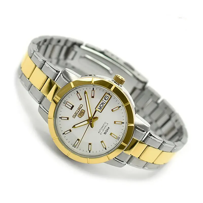 Seiko 5 Silver 36mm Dial Two-Tone Ladies Watch- SNK892K1